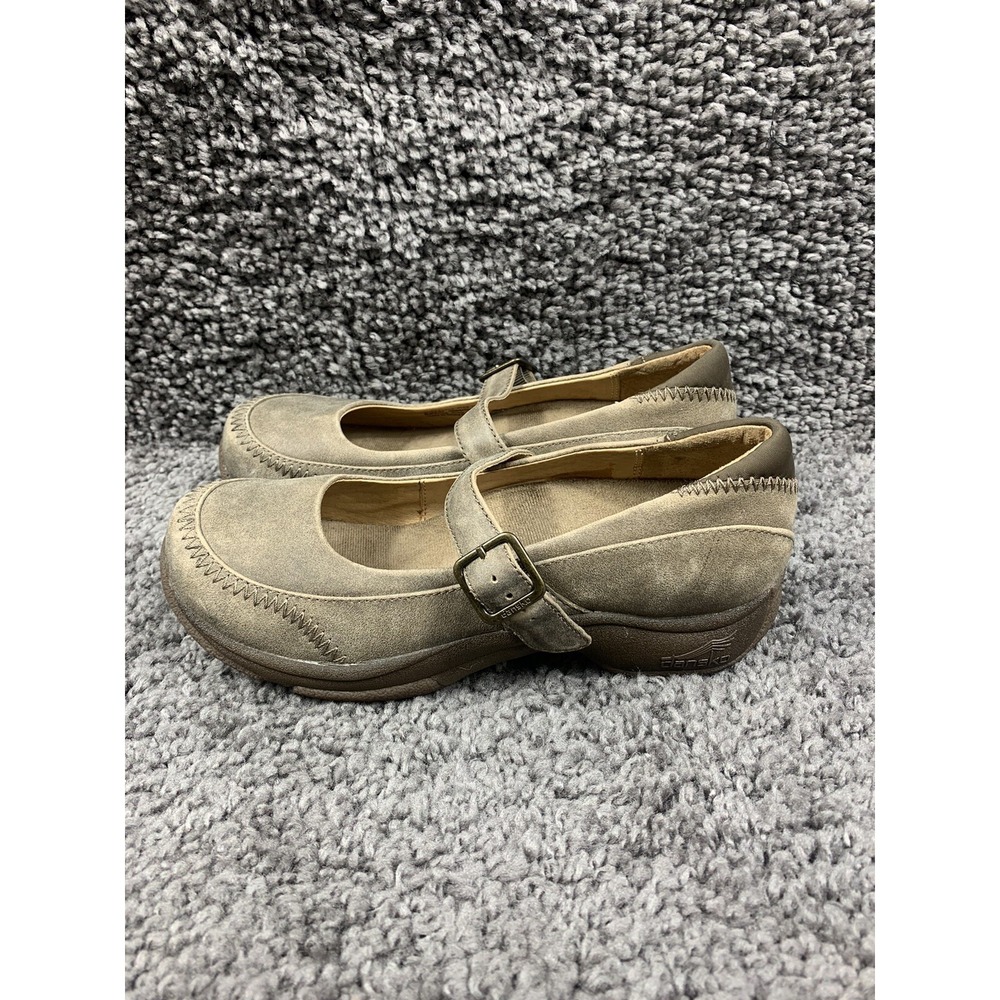 Dansko Taupe Brown Mary Janes Comfort Professional Shoes Womens 37 US 6.5-7